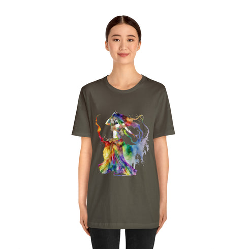 Rainbow Belly Dancer in Motion - Short Sleeve Tee